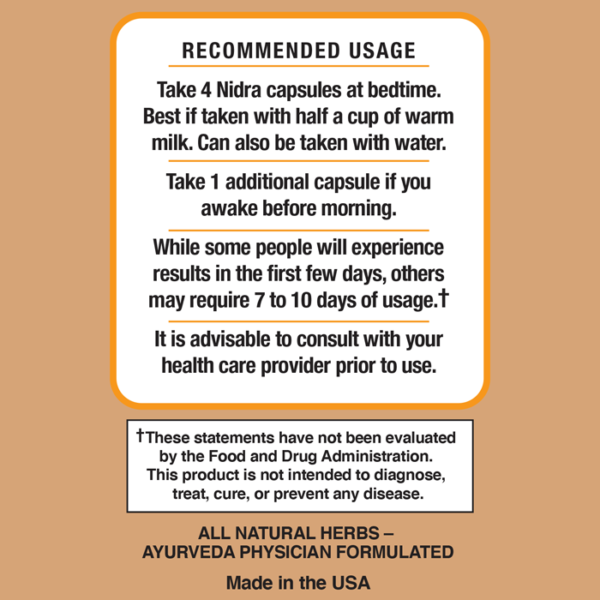 Nidra for Sleep Recommended Usage